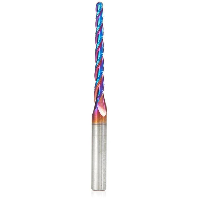 46284-K 2D/3D Carving 1 Deg Tapered Angle Ball Nose Triple Flute Router Bit 1/8"D 1-1/2"CH 1/16"R 1/4"SH 3"OL